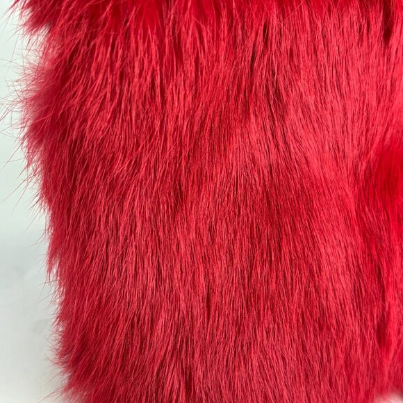 Bold Red Faux Fur Purse with Gold Chain – Glam Statement Bag by alexsusosnu Like - Picture 6 of 9